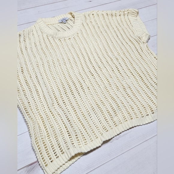 White Birch Open Knit Short Sleeve Short Sleeve Top XL New Without Tags - Picture 5 of 8